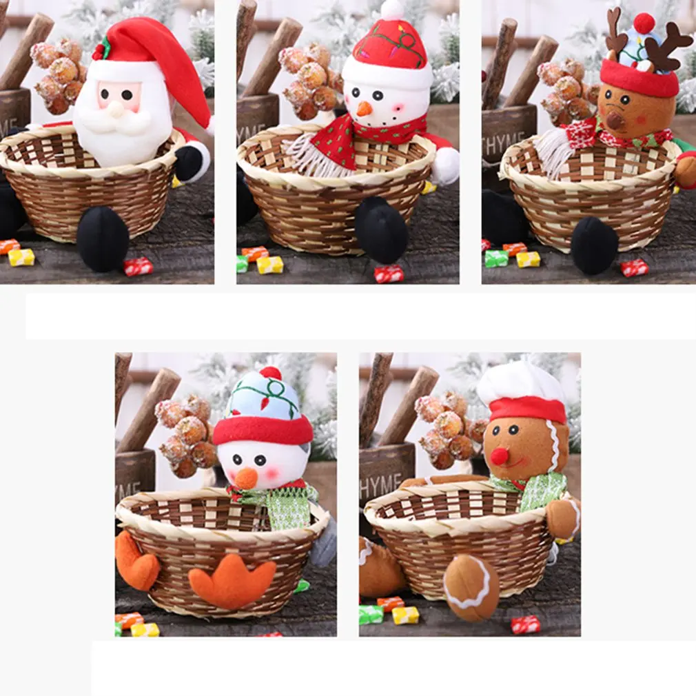 Christmas Fruit Basket Children Xmas Gift Candy Sweet Storage Box Santa ELK Holder |