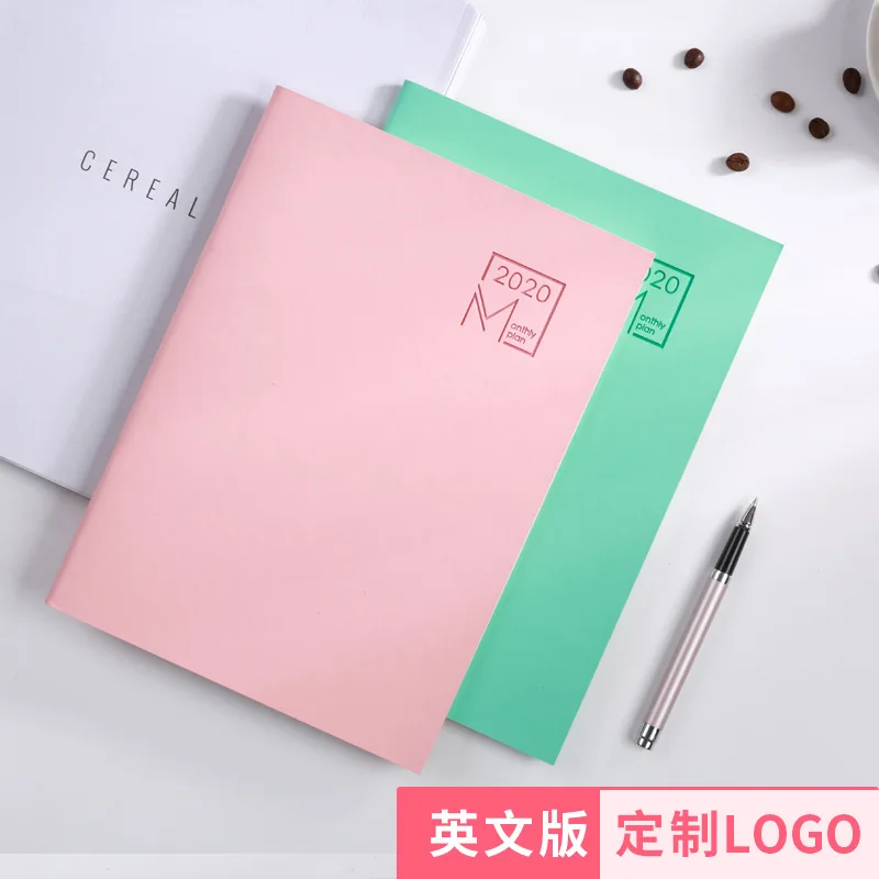 2020 год Офисная школа кожаный ежемесячный планировщик записные книжки большой