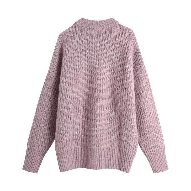 

Cardigans For Women 2020 Solid Pockets Loose Knitted Single Breasted Sweater Long Sleeve Button Female Outerwear Tops XY5089