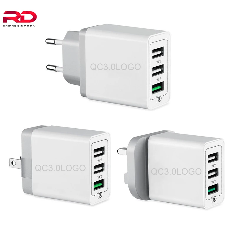 30 Вт с 3 портами (стандарт QC3.0 телефон зарядное устройство USB портативная
