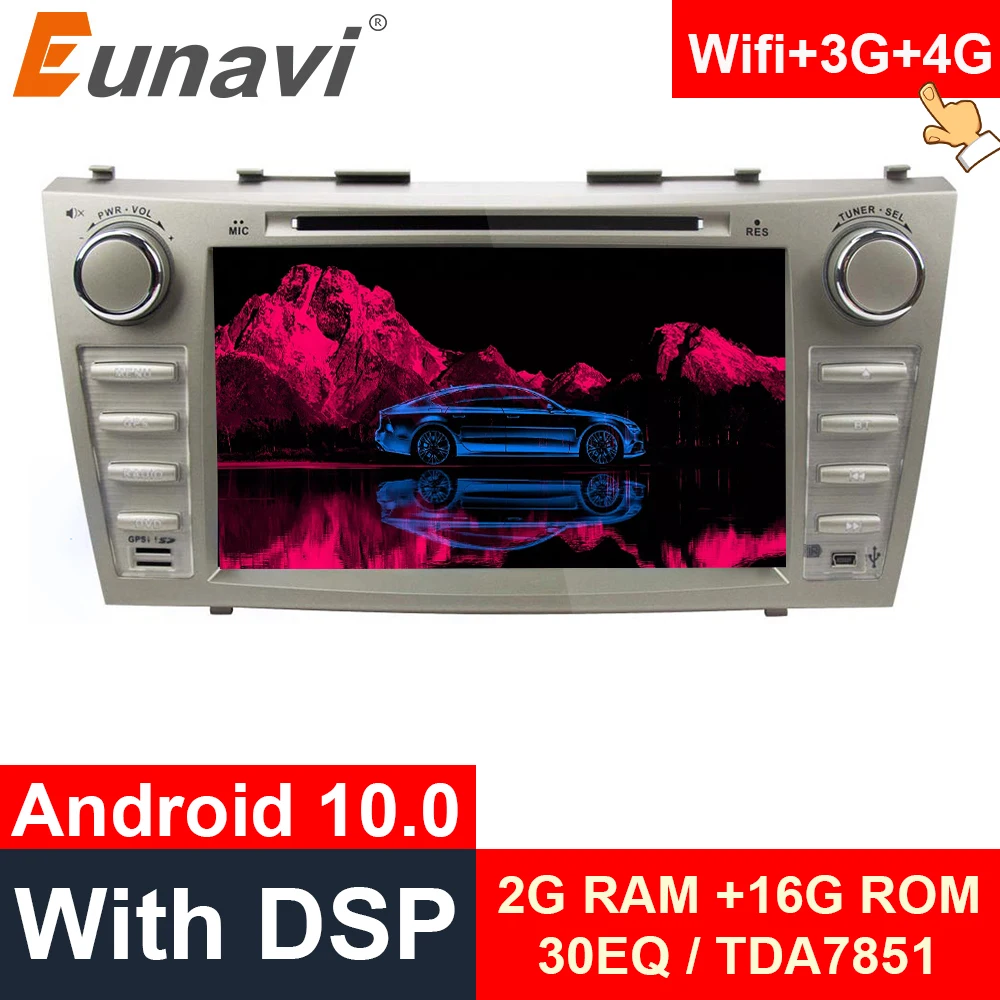 Автомагнитола Eunavi 2 Din Android 10 DSP Dvd стерео для Toyota Camry 2006 2007 2008 2009 2011 GPS головное