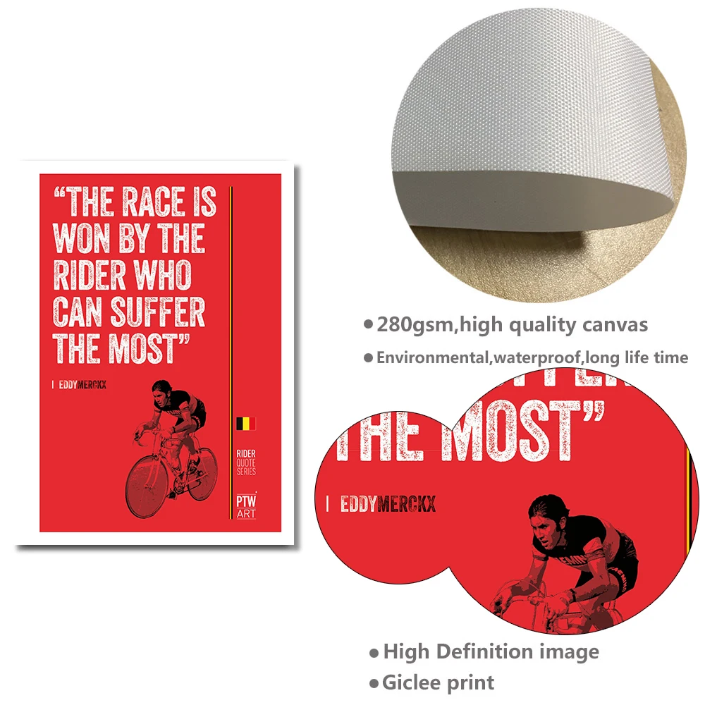 Рисунок на холсте гоночная гонка Эдди меркx винтажная живопись настенные картины