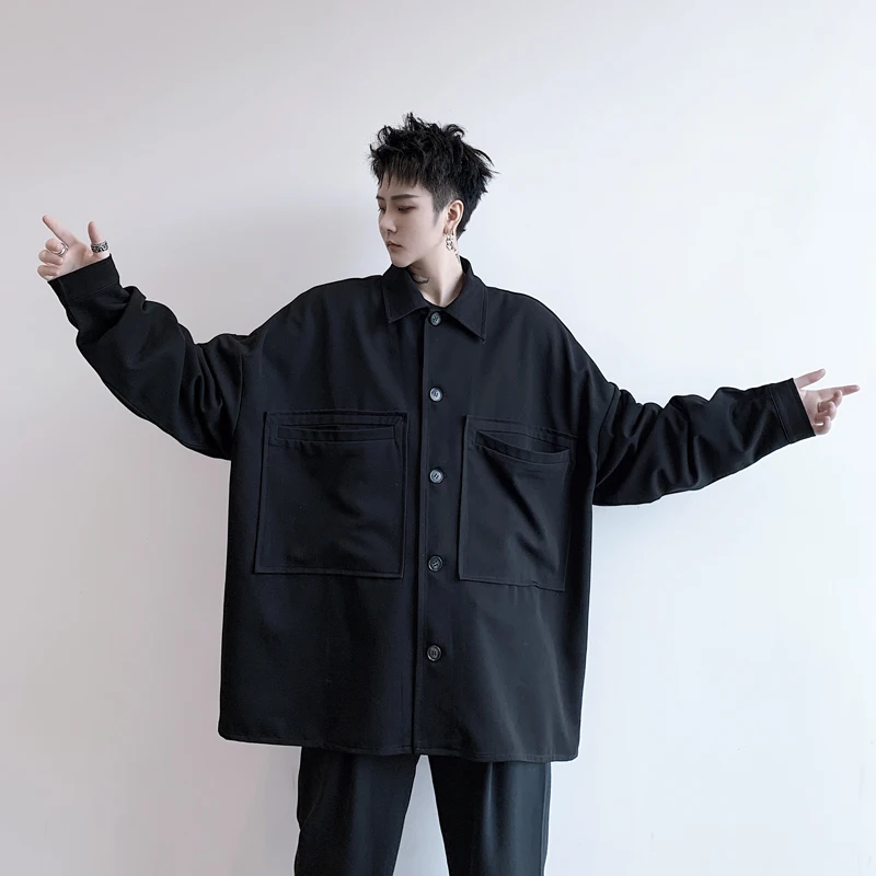 Мужская Повседневная рубашка в японском стиле свободная куртка карго с длинным