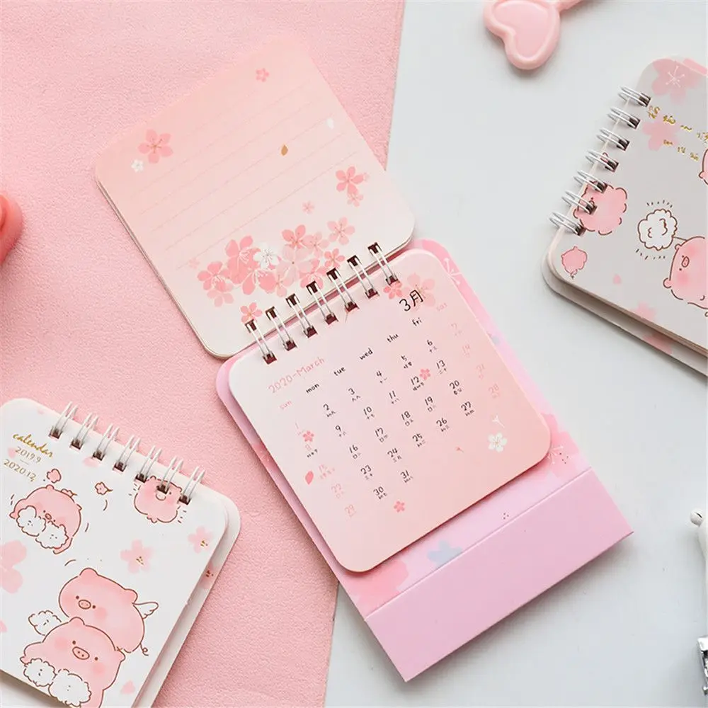 Повестка дня 2020 милые свиньи и вишни в рулонах календарь мини портативный