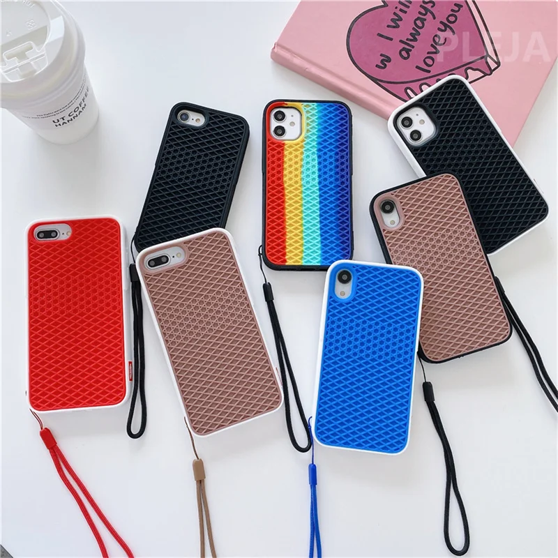 Вафельная Радужная подошва Силиконовый противоударный чехол для телефона iphone 12
