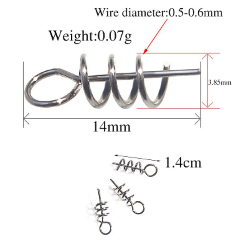 50 штук мягкие приманки пружинный фиксатор Нержавеющая сталь Luya шпильки