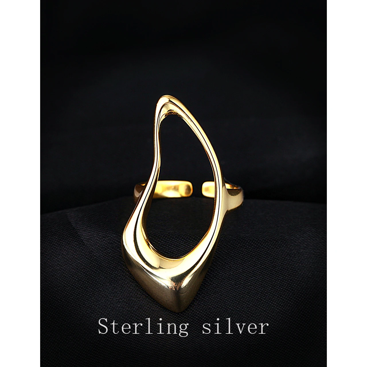 

Minimalist 925 Sterling Silver Finger Rings Hollow Irregular Rings New Vintage France Gold Plated Elegant Wedding Bride Jewelry