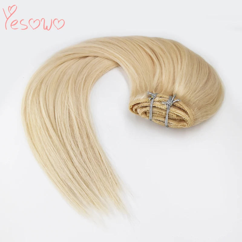 Yesowo блонд человеческие волосы для наращивания 7 шт. 100 г 120 160 высокое качество