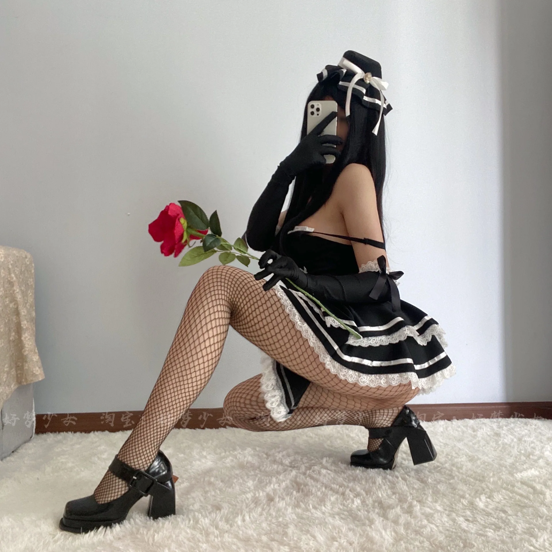 

Women's Long Hollow Out Sexy Pantyhose Black Women Tights Stocking Fishnet Stockings Club Party Hosiery Female Long Stockings