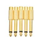 5 шт. 6,35 мм 14 дюйма штекер моно штекер к RCA гнездовой штекер аудио адаптер разъем для динамика