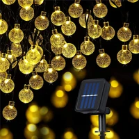 solar string lights 50 led waterproof outdoor indoor crystal balls with 8 modes for home garden wedding christmas decoration