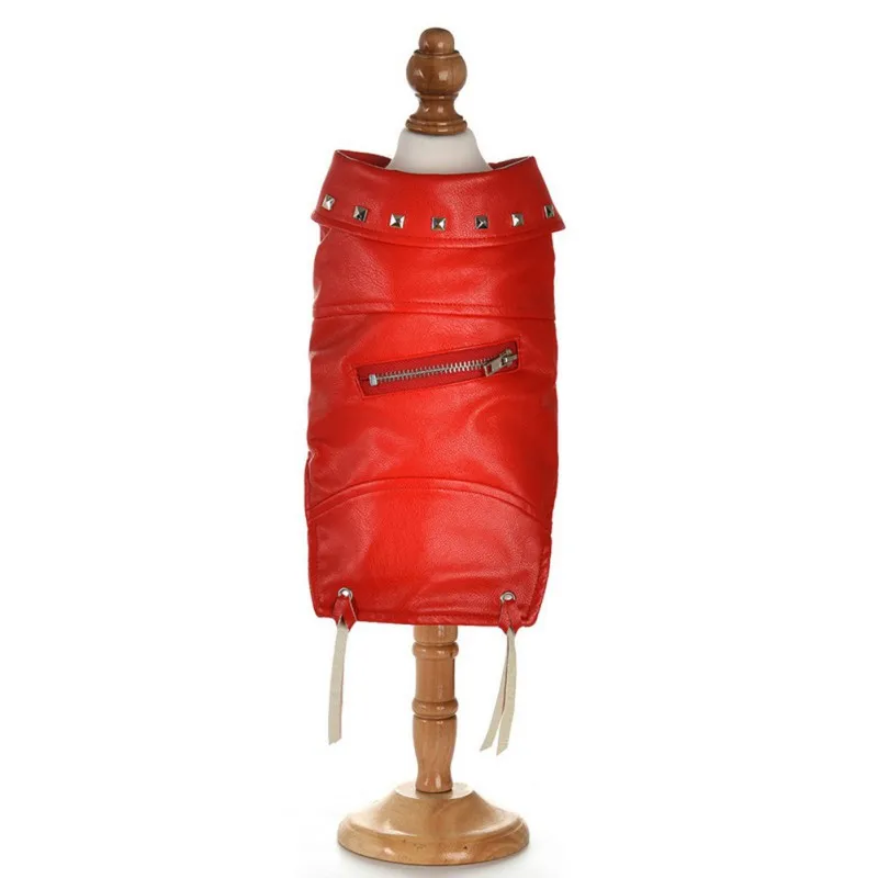 Крутая кожаная куртка для собаки пальто теплая зимняя одежда Французский