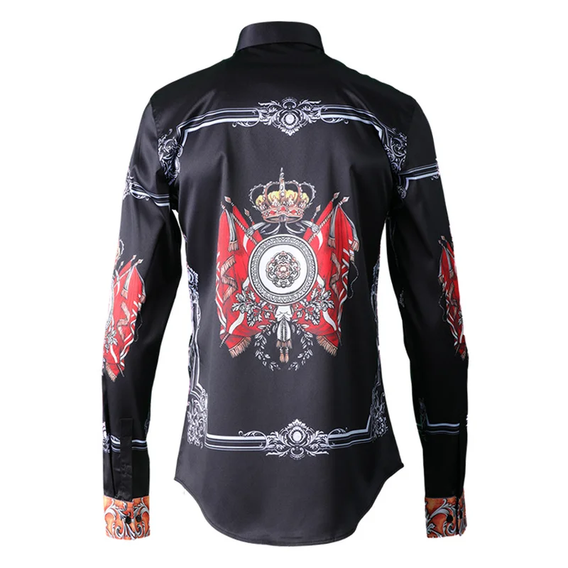Готический флаг цифровая печать мужская рубашка с длинным рукавом Ropa De Hombre 2020