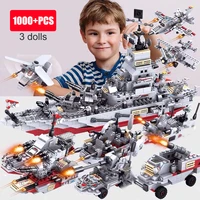 1000pcs ww2 military series 25in1 army battle cruiser modern warship tank dolls building blocks toys boys creative gifts