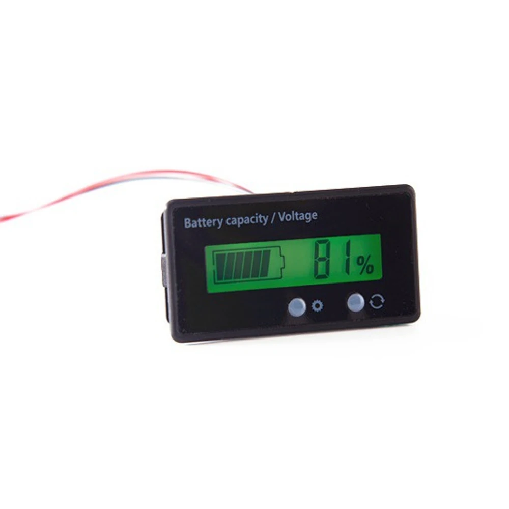 1pc Car LCD 12V 24V 36V 48V Battery Capacity Waterproof Volt Voltmeter Monitor Meter For Motorcycles Scooters Digital - купить по