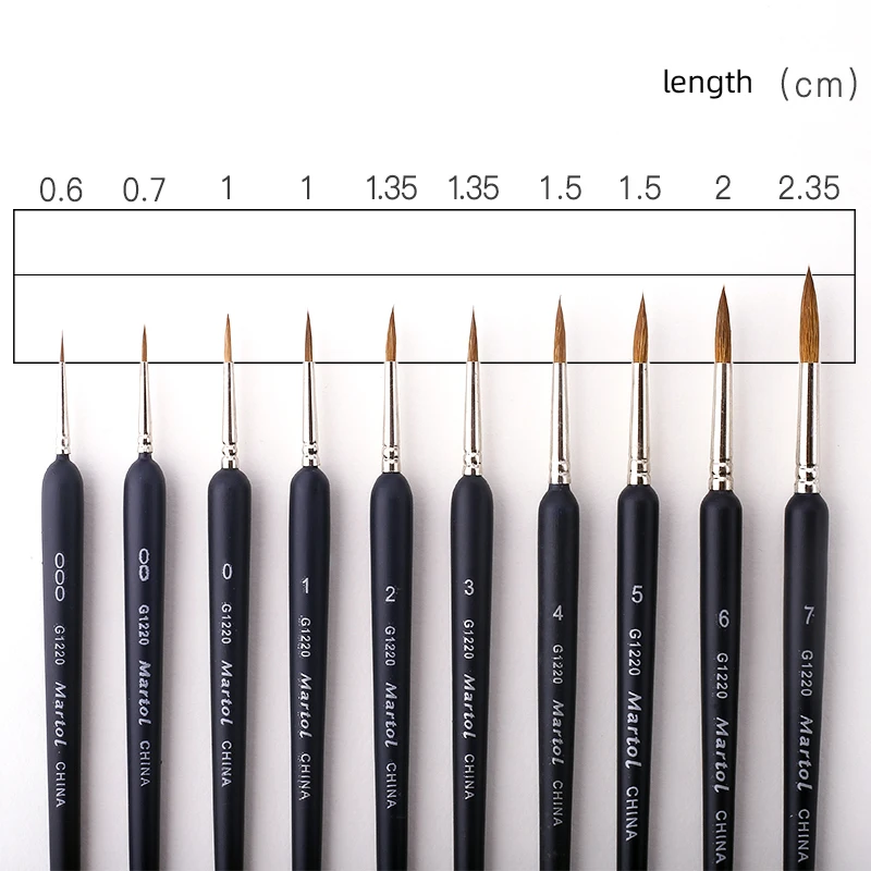 9/10 шт. кисти Мари для акварели различные размеры | Канцтовары офиса и дома