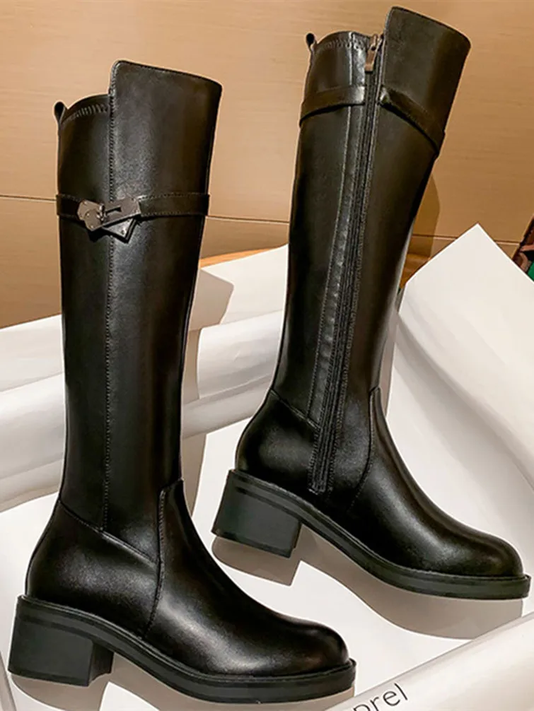 botas alta negra mujer a un precio increíble – Llévate increíbles ofertas  en botas alta negra mujer de vendedores internacionales de botas alta negra  mujer en la app de AliExpress.