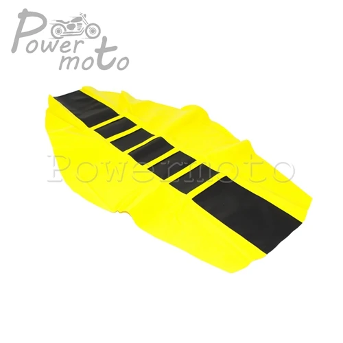 Yellow Dirt Pit Bike ребристые нескользящий мягкий чехол для Kawasaki Honda Yamaha Suzuki KLE KLR KX CRF CR WRF WR YZ DRZ RM 125/150/250/450 - Цвет: Yellow