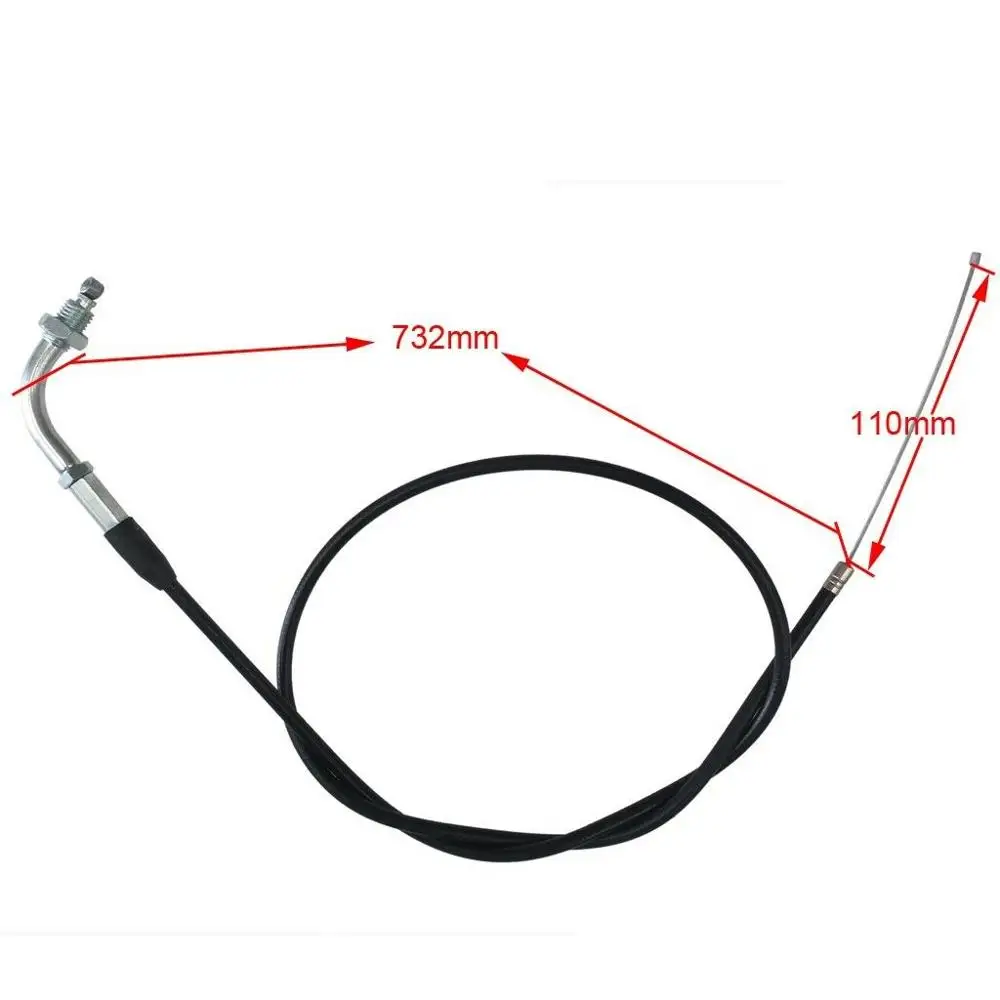 

732mm 110mm Elbow Accessory 90° Accelerator Throttle Cable Dirt Bike For 90 110cc 125cc Pit Pro Trail Quad Dirt Bike ATV
