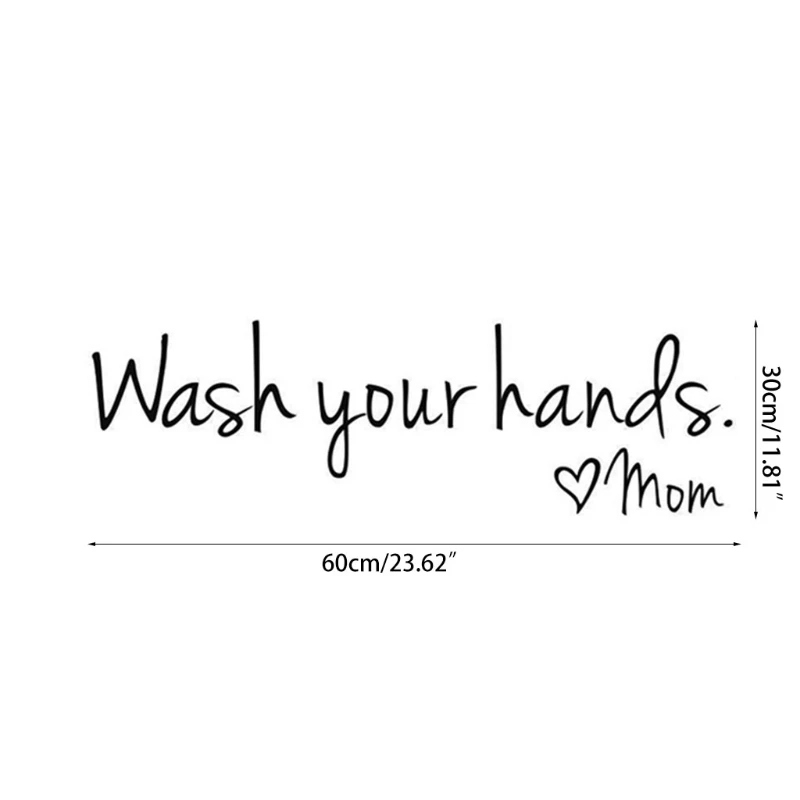 

2021 New DIY Wash Your Hands Love Mom Letters Quotes Bathroom Wall Stickers Waterproof Art Decal Bathroom Wall Decor