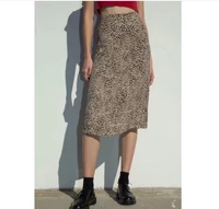 fashion elegant spring leopard print women skirt female vintage dot pollar pencil skirts sexy midi skirt