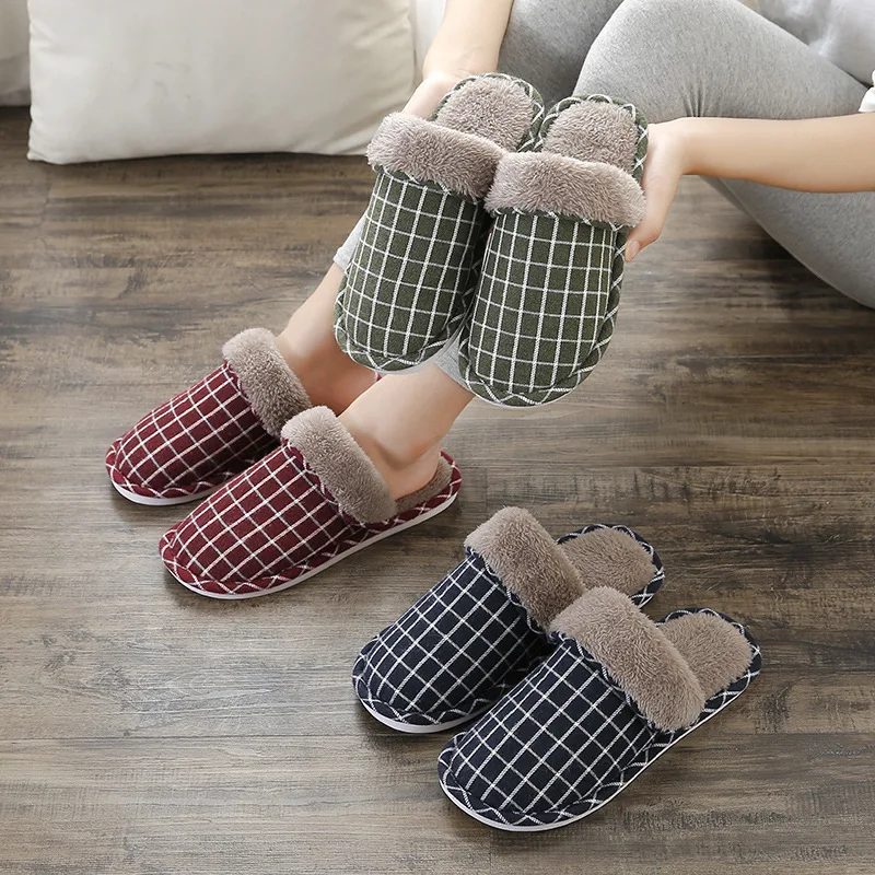 

Мужские и женские хлопковые тапочки осень-зима 2021 для пар домашний интерьер теплые толстые Нескользящие домашние тапочки