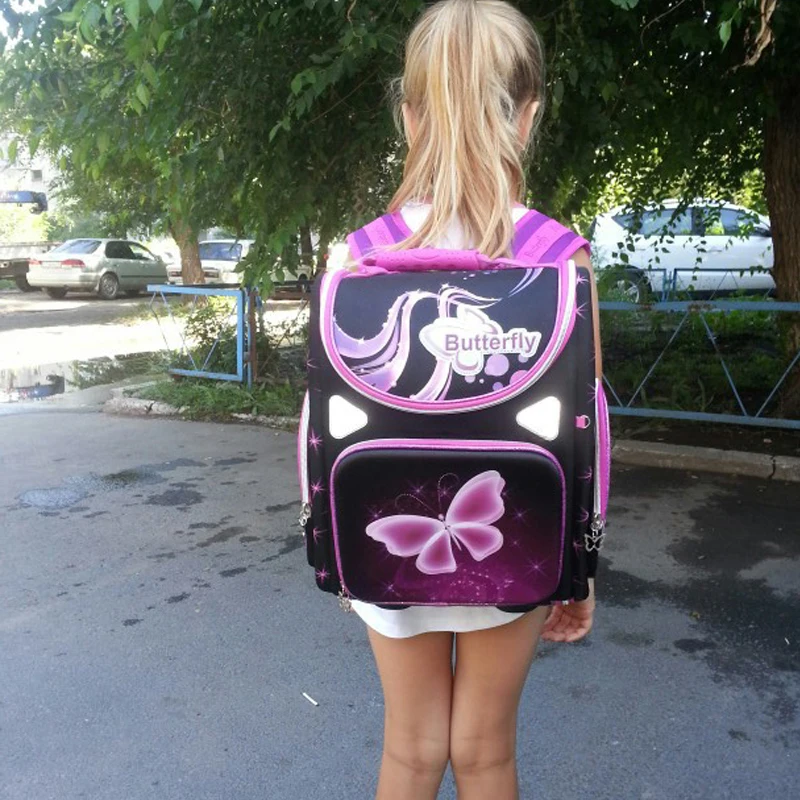 New top quality children's Backpack butterfly monster high palne EVA folded orthopedic School bag for boys  girls