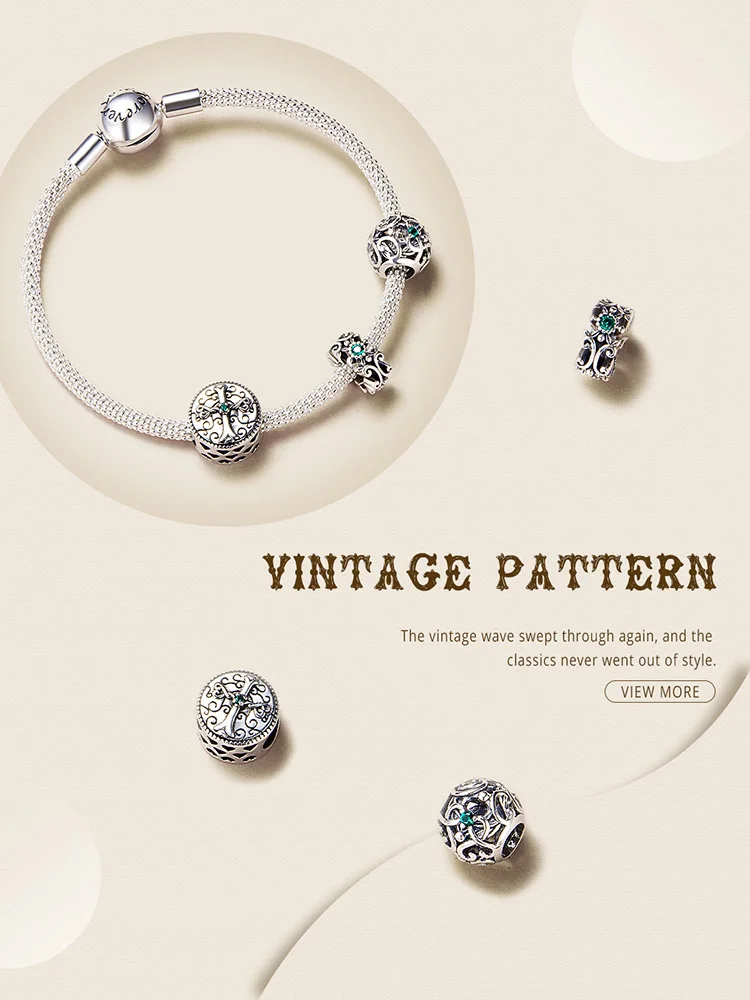 WOSTU Ретро бусины Настоящее 925 пробы серебро Винтаж крест вера амулеты подходят