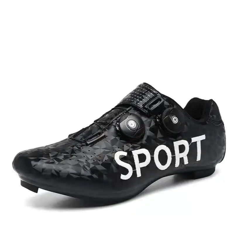 

Professional Men's Road Riding Shoes Genuine Leather Couple's Breathable Anti Slip Riding Shoes With Lock Road Bicycle Shoes