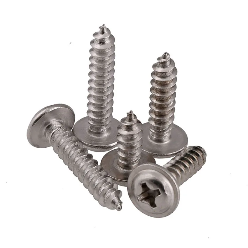 

30-100pcs 304 Stainless Steel Phillips Round Washer Head Self Tapping Screws M2 M2.3 M2.6 M3 M4