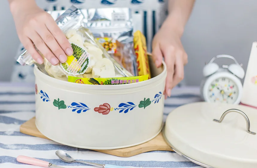 

Large Capacity Round Candy Biscuits Cookie Storage Box Home Decor Snack Canister Sealed Jar With Lid Kitchen Organizer LF636