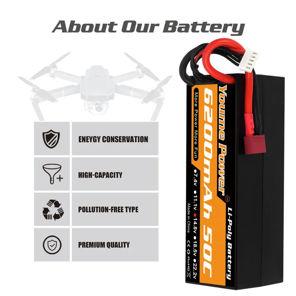 youme 4s lipo батарея 148 v 6200 мач жесткий че