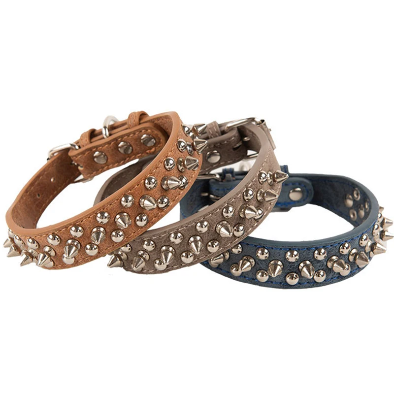 Ошейник с шипами и заклепками для маленьких средних больших собак кошек из