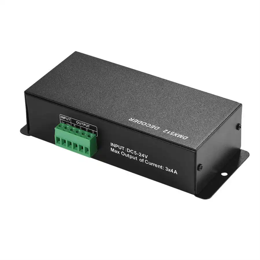 

DMX Common Controller 5V~24V 4A 3 Channels Decoder Module Controller for LED RGB Lamp Stage Light Fixtures Induction heater