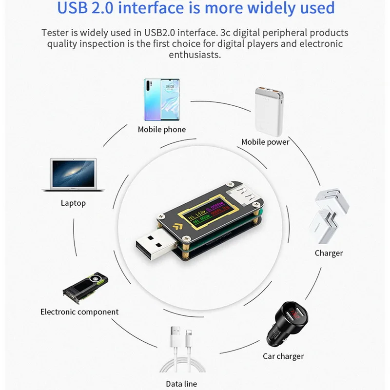 Измеритель тока и напряжения USB тестер цифровой измеритель мощности блок питания