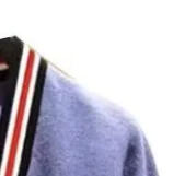 

Spring Autumn 2020 College Style Contrast Color Casual Logo Striped Piping Knit Cardigan Jacket