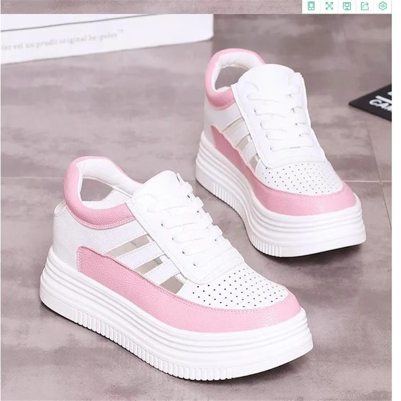 Кроссовки женские на платформе повседневная обувь танкетке высокий каблук с