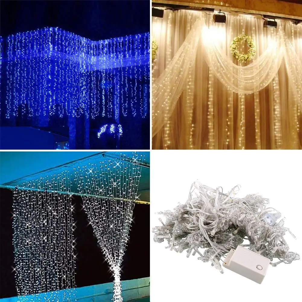 

3.0Mx3.0M 300 LED String Wedding Curtain Light Gorgeous 110V Home Room Decor
