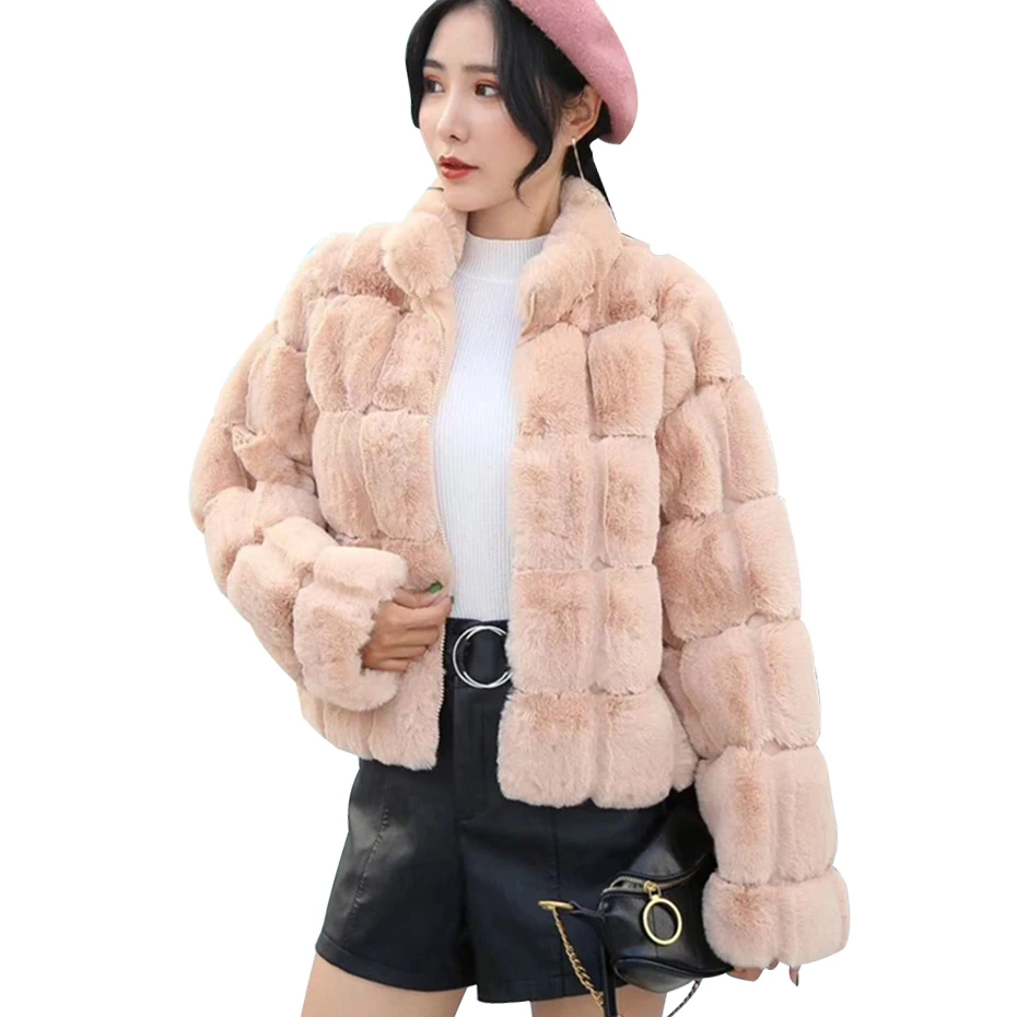 

Women Fur Coat Winter Imitation Fur Jacket Coat FAUX Fur Coat Elegant Thick Warm Outerwear Fake Fur Jacket Zipper Chaqueta Mujer