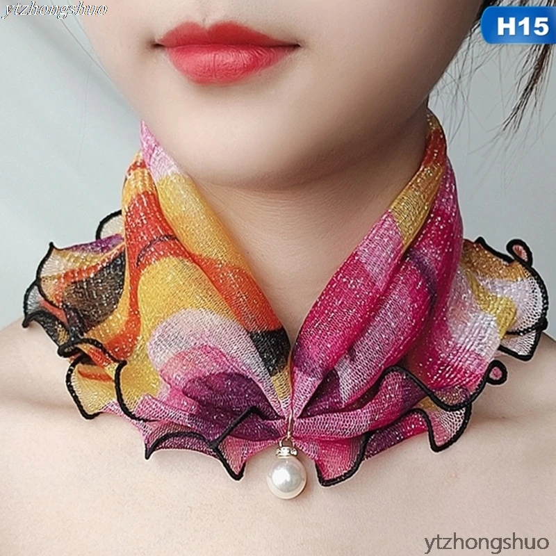 

17 видов стилей, с кружевом, с жемчугом, шарфы разнообразия дропшиппинг; Украшены жемчужинами кружево из золотых нитей летнее женское элеган...