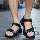 Мужские легкие сандалии на плоской подошве, открытый носок, Повседневная Удобная универсальная спортивная обувь для путешествий, пляжная обувь, лето 2021