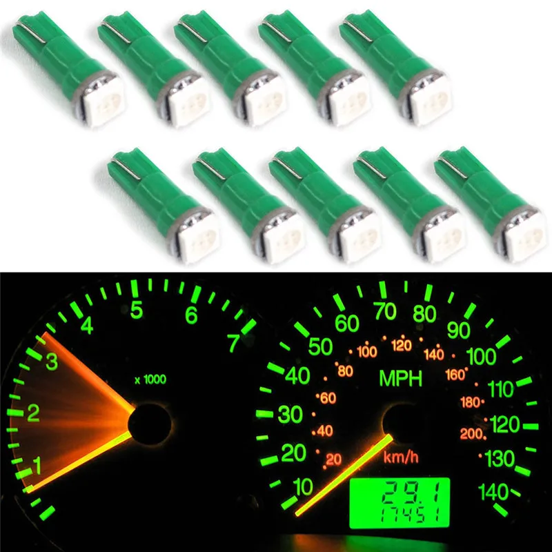 Светодиодные лампочки T5 5050 1SMD прочные светсветильник Ники по выбору 10 шт.