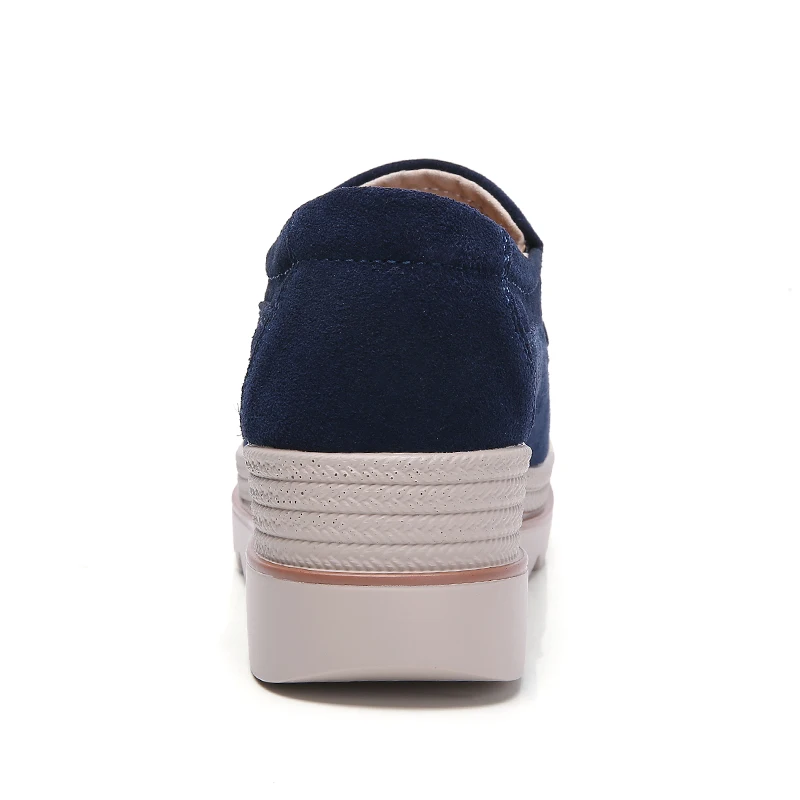Женские замшевые лоферы Кожаные слипоны на платформе осенний сезон 3088|women flats|shoe