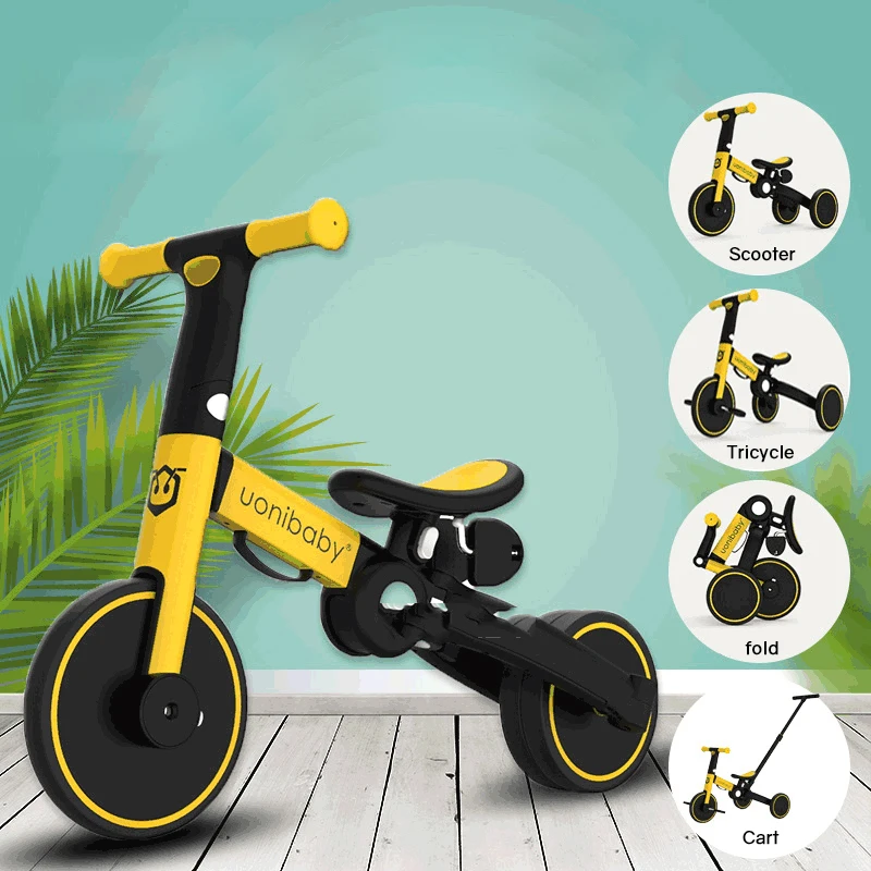 LazyChild tricycle for kids Hot 5-in-1 Infant Trike Foldable Baby Balance Bike Kick Scooter Child Stroller Gift For 1-6 Years baby child kids balance bikes scooter baby walker scooter kids tricycle stroller three wheels bike driving bicycle 2 6 y