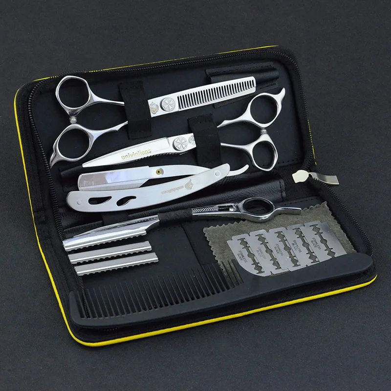 

6" japan professional hair cutting shears barber thinning scisors razor hairdressing scissors hairdresser supplies barber kit