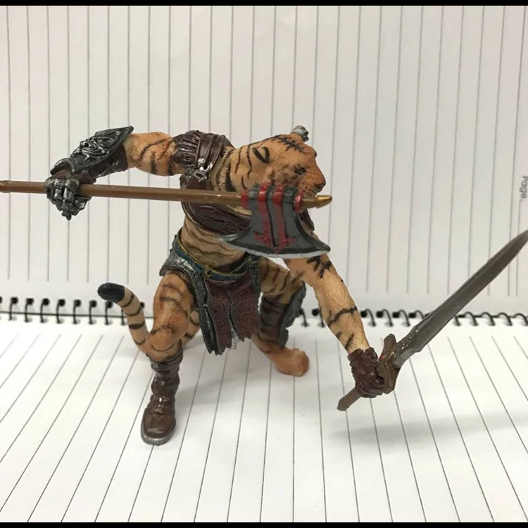 Пвх фигурка модель животного мечтательная мифология тигр воин ручная