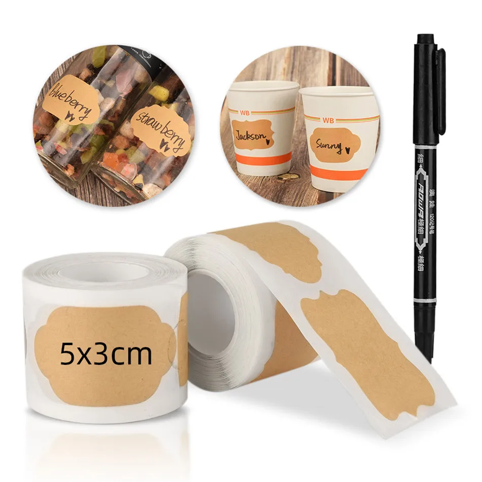 300 шт кухонные стикеры на банки винтажные пустые крафт-этикетки наклейки ручной