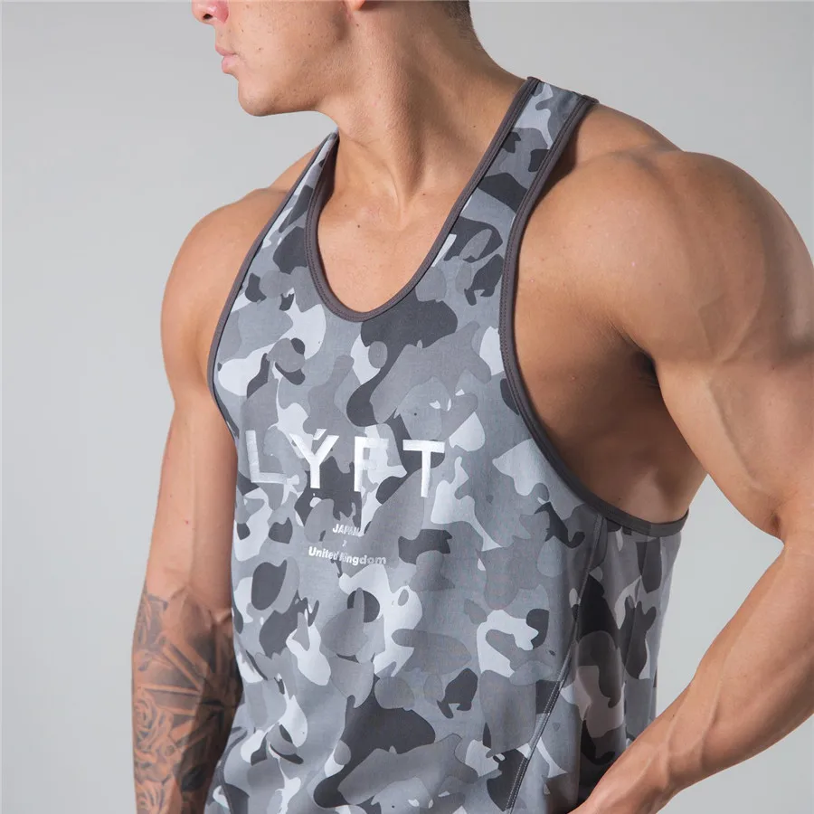 

Mens 3D camouflage tank tops shirt gym tank top fitness clothing Ishaped sports vest sleeveless man canotte bodybuilding clothes