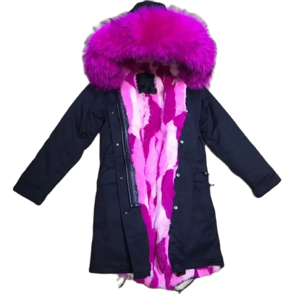 Новая красная красивая меховая парка Brigth с большим воротником из натурального