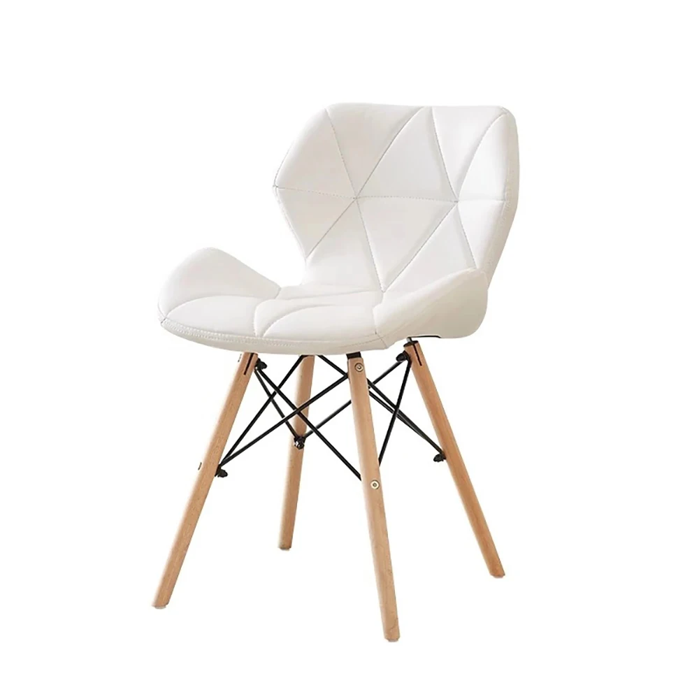 2 шт. домашний стул для столовой белые на ножках из бука с художественным дизайном
